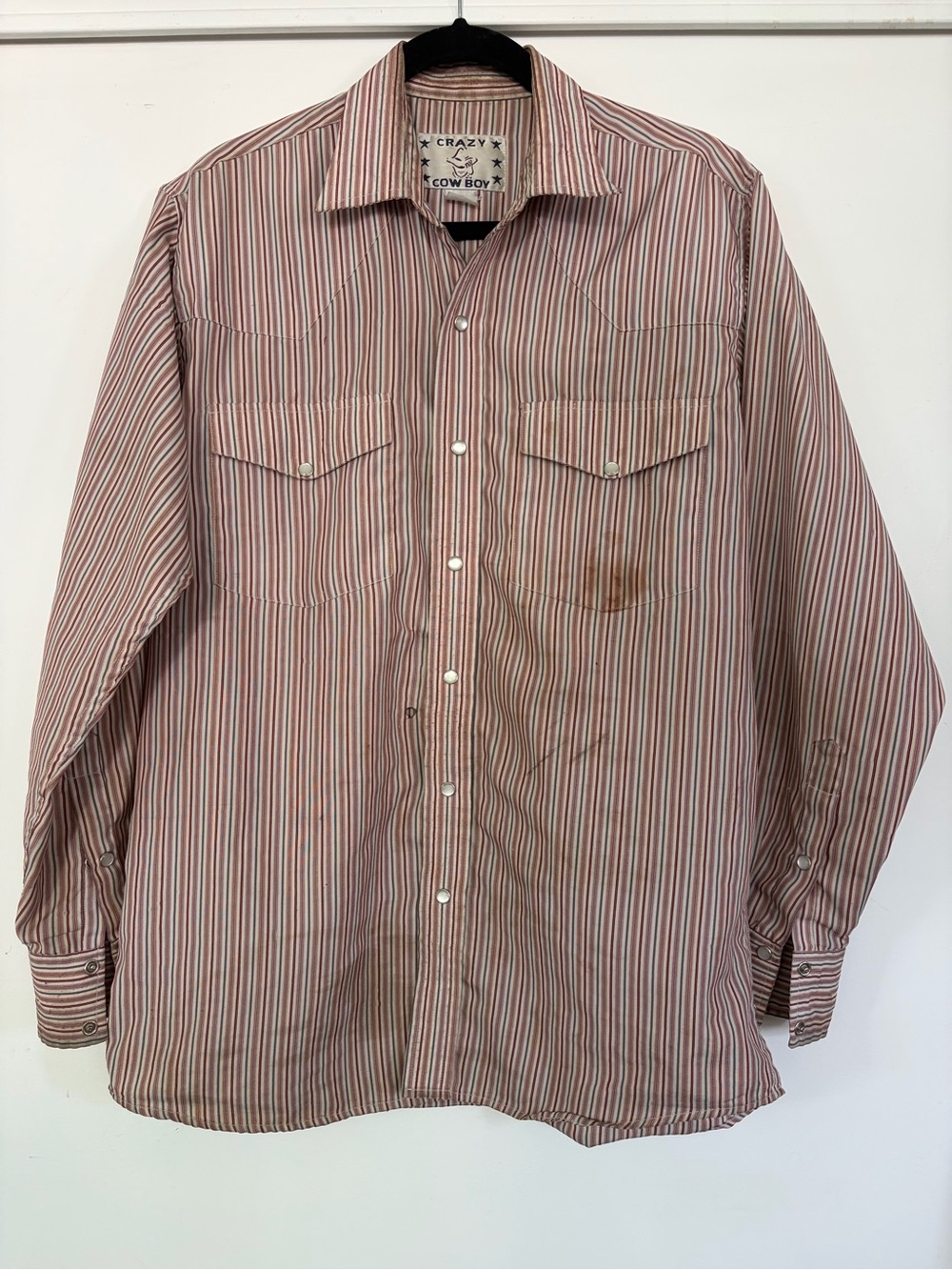 Vintage Men's Red Stripe Western Shirt